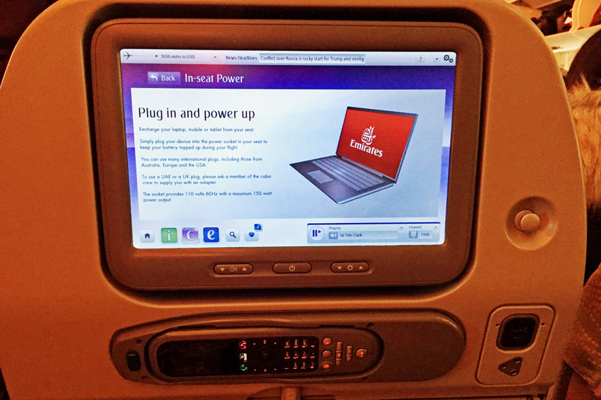 Эмирейтс экран эконом класса IFE на А380
